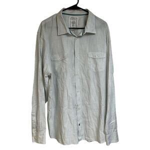 Calvin Klein Men's White Check Dress Shirt Long Sleeves XXL 100% Cotton #36543